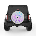 MERMAID COLORED TURTLE WITH SEA SHELLS SILVER CARBON FIBER TIRE COVER
