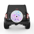MERMAID COLORED TURTLE WITH SEA SHELLS PEARL  WHITE CARBON FIBER TIRE COVER
