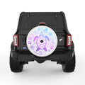MERMAID COLORED TURTLE WITH SEA SHELLS WHITE TIRE COVER