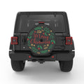 MERRY CHRISTMAS BLACK CARBON FIBER TIRE COVER