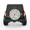 MERRY CHRISTMAS SILVER CARBON FIBER TIRE COVER