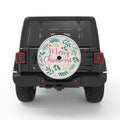MERRY CHRISTMAS SILVER CARBON FIBER TIRE COVER