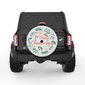 MERRY CHRISTMAS PEARL  WHITE CARBON FIBER TIRE COVER