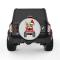 MERRY GRINCHMAS SILVER CARBON FIBER TIRE COVER