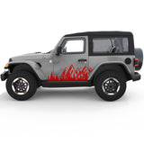 MOUNTAIN FOREST SIDE GRAPHIC DECAL FITS 2018+ JEEP WRANGLER 2 DOOR JL