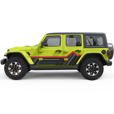 MOUNTAIN SIDE GRAPHICS SIDE GRAPHIC DECAL FITS 2018+ JEEP WRANGLER 4 DOOR JLU