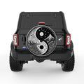 MOUNTAINS AND SEA YING YANG SILVER CARBON FIBER TIRE COVER