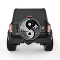 MOUNTAINS AND SEA YING YANG PEARL  WHITE CARBON FIBER TIRE COVER