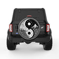 MOUNTAINS AND SEA YING YANG WHITE TIRE COVER