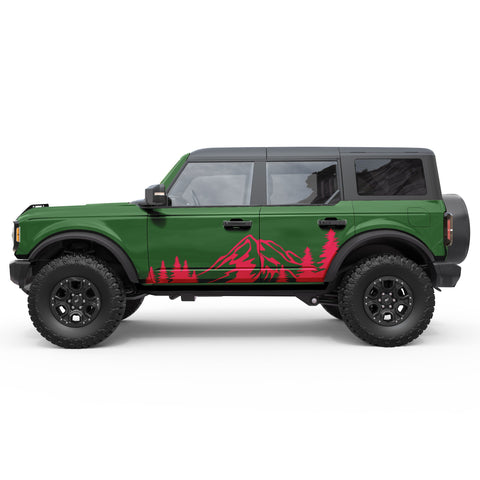 MOUNTAINS AND FOREST SIDE GRAPHIC DECAL FITS 2021+ FORD BRONCO 4 DOOR