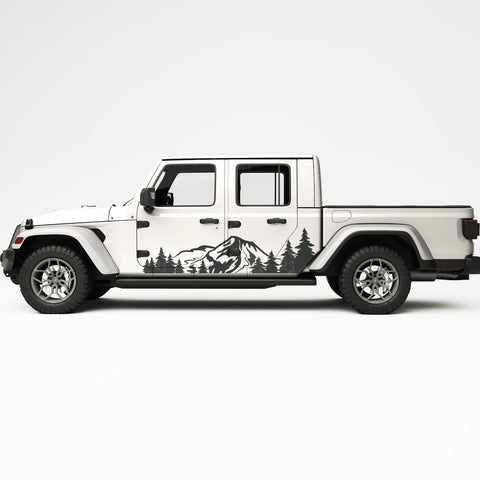 MOUNTAINS AND FOREST SIDE GRAPHIC DECAL FITS JEEP GLADIATOR