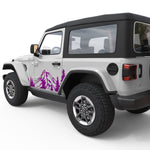 MOUNTAINS AND FOREST DOOR DECAL FITS 2018+ JEEP WRANGLER 2 DOOR JLU