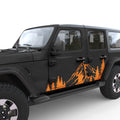 MOUNTAINS AND FOREST BODY GRAPHIC DECAL FITS 2018+ JEEP WRANGLER 4 DOOR JLU