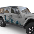 MOUNTAINS AND FOREST BODY GRAPHIC DECAL FITS 2005-2017 JEEP WRANGLER 4 DOOR JKU