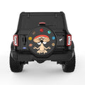 MUSHROOM YOGI PLANETS BLACK TIRE COVER