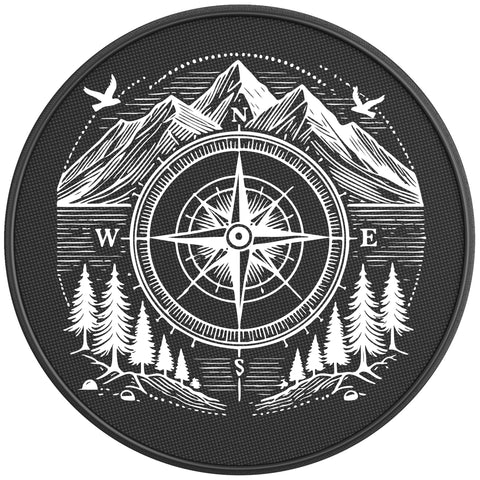 NATURE COMPASS BLACK CARBON FIBER TIRE COVER