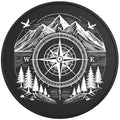 NATURE COMPASS BLACK TIRE COVER