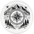 NATURE COMPASS BLACK TIRE COVER
