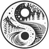 NATURE YING YANG BLACK TIRE COVER