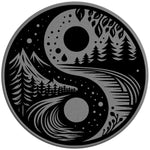 NATURE YING YANG SILVER CARBON FIBER TIRE COVER