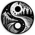 NATURE YING YANG WHITE TIRE COVER