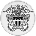 NAVAL CREST WHITE TIRE COVER