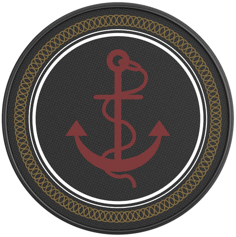 NAVY ANCHOR BLACK CARBON FIBER TIRE COVER