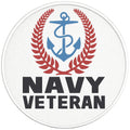 NAVY VETERAN ANCHOR PEARL  WHITE CARBON FIBER TIRE COVER