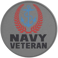 NAVY VETERAN ANCHOR SILVER CARBON FIBER TIRE COVER