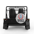 NAVY VETERAN ANCHOR  SILVER CARBON FIBER TIRE COVER FOR MOKE