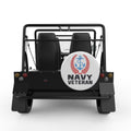 NAVY VETERAN ANCHOR  WHITE CARBON FIBER TIRE COVER FOR MOKE