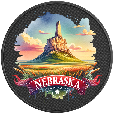 NEBRASKA BLACK CARBON FIBER TIRE COVER