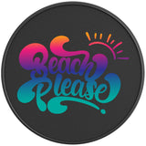 NEON BEACH PLEASE BLACK CARBON FIBER TIRE COVER