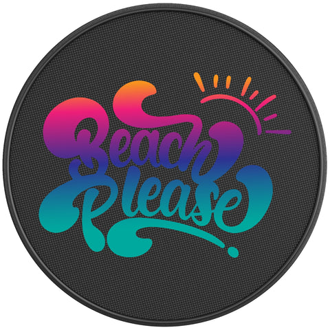 NEON BEACH PLEASE BLACK CARBON FIBER TIRE COVER