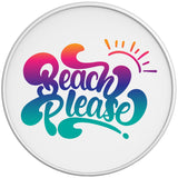 NEON BEACH PLEASE WHITE TIRE COVER