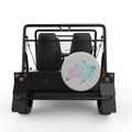 NEON FLOWER TURTLE SILVER CARBON FIBER TIRE COVER FOR MOKE
