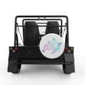 NEON FLOWER TURTLE WHITE TIRE COVER FOR MOKE