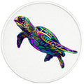 NEON SEA TURTLE PEARL  WHITE CARBON FIBER TIRE COVER