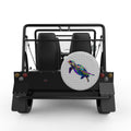 NEON SEA TURTLE SILVER CARBON FIBER TIRE COVER FOR MOKE