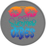 NEON SUMMER VIBES SILVER CARBON FIBER TIRE COVER