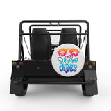 NEON SUMMER VIBES WHITE TIRE COVER FOR MOKE