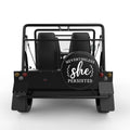 NEVERTHELESS SHE PERSISTED BLACK TIRE COVER FOR MOKE