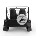 NEVERTHELESS SHE PERSISTED SILVER CARBON FIBER TIRE COVER FOR MOKE