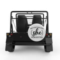 NEVERTHELESS SHE PERSISTED WHITE CARBON FIBER TIRE COVER FOR MOKE