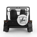 NEVERTHELESS SHE PERSISTED WHITE TIRE COVER FOR MOKE