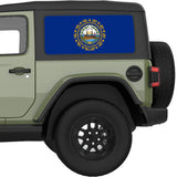NEW HAMPSHIRE STATE FLAG QUARTER WINDOW DECAL FITS 2018+ JEEP WRANGLER 2 DOOR HARD TOP JL