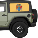 NEW JERSEY STATE FLAG QUARTER WINDOW DECAL FITS 2018+ JEEP WRANGLER 2 DOOR HARD TOP JL