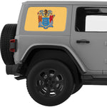 NEW JERSEY STATE FLAG QUARTER WINDOW DECAL FITS 2011-2018 JEEP WRANGLER 4 DOOR HARD TOP JKU