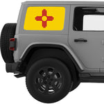 NEW MEXICO STATE FLAG QUARTER WINDOW DECAL FITS 2011-2018 JEEP WRANGLER 4 DOOR HARD TOP JKU