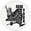 NEW YORK COMPILATION PEARL  WHITE CARBON FIBER TIRE COVER